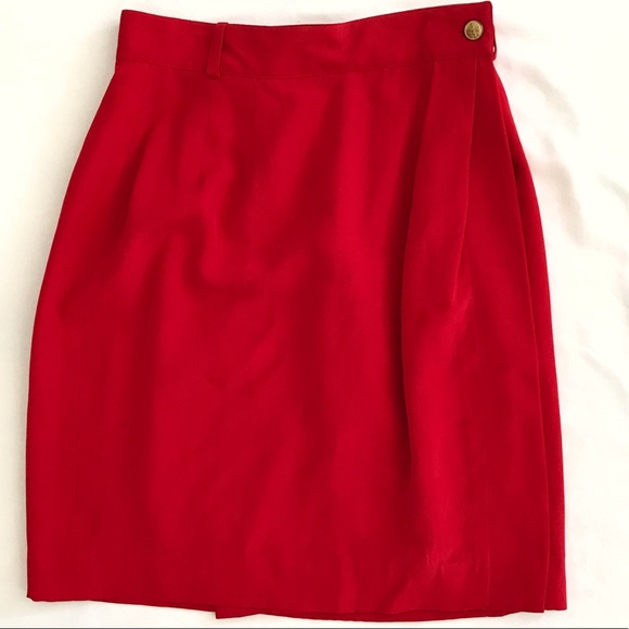 Adrienne Vittadini Collection 100% silk red skirt - Picture 1 of 4